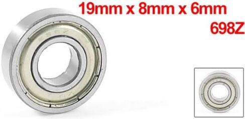 uxcell a13050600ux0268 698Z Metal Sealed Deep Groove Ball Bearing 19mm x 8mm x 6mm, 0.75" Width, 0.3 Metal in Saudi Arabia