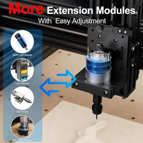 CNC Spindle Motor Kit 500W, 11000RPM Air Cooled Bldc Motor with Integrated Control Box Speed Adjustment Button, for DIY Engraving, CNC Engraving, CNC Drilling in Saudi Arabia