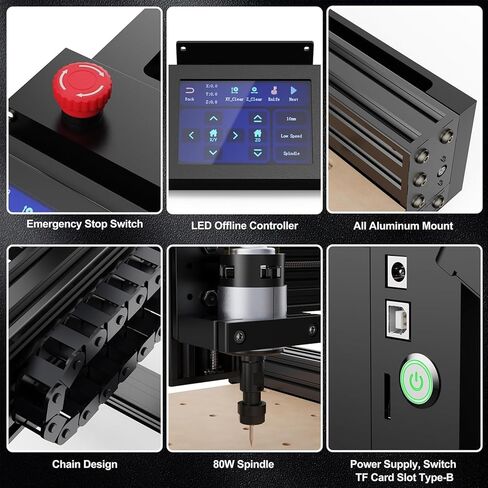CNC Spindle Motor Kit 500W, 11000RPM Air Cooled Bldc Motor with Integrated Control Box Speed Adjustment Button, for DIY Engraving, CNC Engraving, CNC Drilling in Saudi Arabia