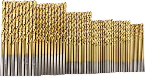 60PCS Mini Titanium Twist Drill Bit Set (3/64"-1/8"), HSS43 Fully Ground Micro Drill Bits for Wood, Metal,Plastic, Aluminum Alloy,Steels in Saudi Arabia