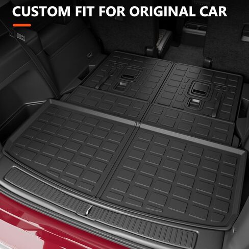 powoq Trunk Mat Compatible with 2021-2024 Jeep Grand Cherokee L&Overland Backrest Mat Replacement for Grand Cherokee L 2021-2024 Accessories(Fit Grand Cherokee L, Rear Trunk Mat+Rear Backrest Mat) in Kuwait