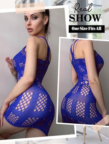 Avidlove Sexy Lingeries Fishnet Lingerie for Women Mesh Fishnets Bodycon Dresses Hollow Out Stripper Outfit in Saudi Arabia