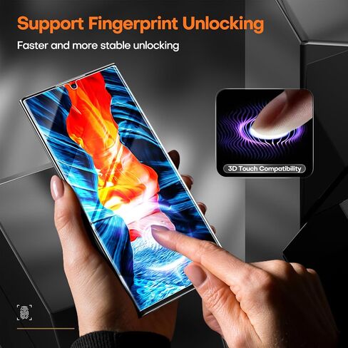 TAURI 2+2 Pack Screen Protector Designed for Samsung Galaxy S23 Ultra 5G, 2 Pack [Self-Healing] TPU Film + 2 Pack Camera Lens Protector, [Case Friendly] Support Fingerprint Unlock in Saudi Arabia
