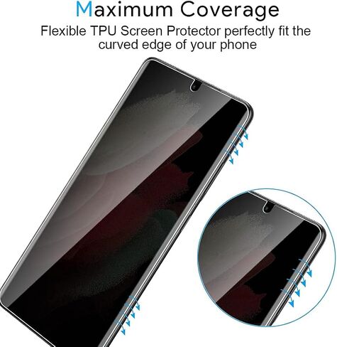 TAURI 2+2 Pack Screen Protector Designed for Samsung Galaxy S23 Ultra 5G, 2 Pack [Self-Healing] TPU Film + 2 Pack Camera Lens Protector, [Case Friendly] Support Fingerprint Unlock in Kuwait