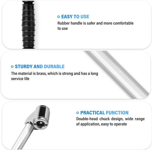 MEANLIN MEASURE 5PCS 1/4" FNPT Extended Reach Dual Head Air Chuck with Rubber Grip Handle, 2-Way Connection Extended Brass Air Chuck, Tire Chuck with Quick Plugfor Semi, RV, Truck Dually Tires in Saudi Arabia