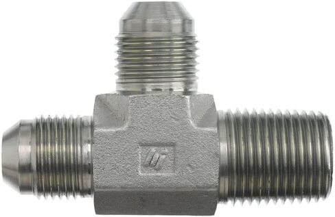 Brennan Industries 2605-06-06-06-FG تركيب تي شيرت من الصلب المطروق، 9/16 بوصة - 18 SAE × 3/8 بوصة - 18 NPTF × 9/16 بوصة - 18 خيط SAE، 3/8 ذكر JIC × 3/8 ذكر NPTF × 3/8 ذكر JIC in Kuwait