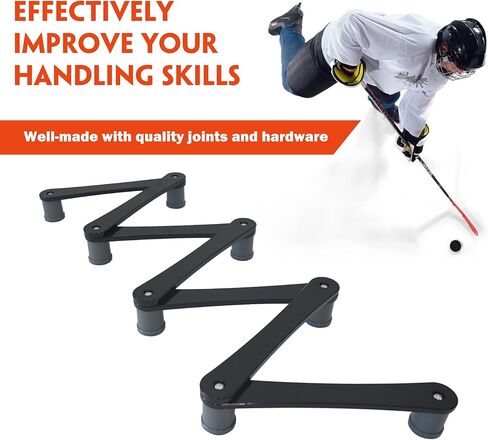 معدات تدريب الهوكي 5 أقسام/7 أقسام، مدرب التعامل مع عصا الهوكي، أدوات تدريب الهوكي مع مفاصل قابلة للتعديل، صلبة ومحمولة باللون الأسود in Kuwait