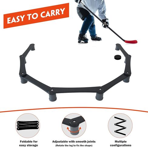 معدات تدريب الهوكي 5 أقسام/7 أقسام، مدرب التعامل مع عصا الهوكي، أدوات تدريب الهوكي مع مفاصل قابلة للتعديل، صلبة ومحمولة باللون الأسود in Kuwait