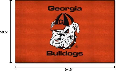 FANMATS NCAA University of Georgia Bulldogs Nylon Face All-Star Rug , 34"x45" in Saudi Arabia