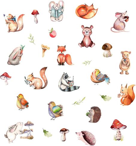 ملصقات جدارية على شكل فطر سنجاب أرنب أرنب قنفذ، ملصقات جدارية لحيوانات الغابة للأطفال، ملصقات جدارية لحيوانات الغابة لغرفة الأطفال وديكور جدار حضانة الأطفال، ملصقات جدارية للأطفال، شارات جدارية للأطفال in Kuwait