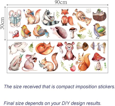 ملصقات جدارية على شكل فطر سنجاب أرنب أرنب قنفذ، ملصقات جدارية لحيوانات الغابة للأطفال، ملصقات جدارية لحيوانات الغابة لغرفة الأطفال وديكور جدار حضانة الأطفال، ملصقات جدارية للأطفال، شارات جدارية للأطفال in Kuwait