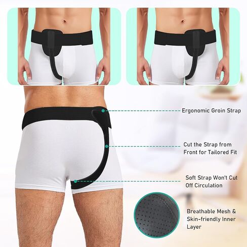 Pain-Relief Inguinal Hernia Belt For Men & Women – Two Dual Soft Pads, Breathable Fabric, Durable Velcro, One-Size Fits All in Saudi Arabia