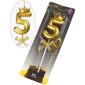 Generic Crown and Bow Number Candle (Gold, Number 1)