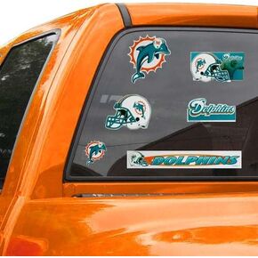 WinCraft NFL Miami Dolphins Ultra Decal Sheet, 11"x17", Team Color