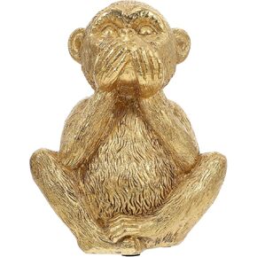3 Wise Monkeys Statue Resin Gold Monkey Decor Hear No See No Speak No Evil Figurine Home Office Desk Garden Monkey Decoration Golden