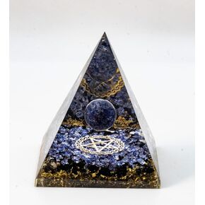 Black Tourmuline Base Green avanturine Life of Tree Orgone Pyramid- Flower of Life Balance Reiki Healing Meditation Orgonite Pyramid- Positive Energy Generator EMF Protection