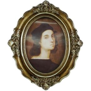 1PCS 5.7x3.9 Inch Vintage Oval Photo Frame Antique Ornate Gold Frame for Tabletop Wall Display Decorative Retro Home Decor Old Fashioned Photo Gallery Art