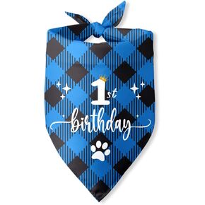 Dog Birthday Bandanas Boy Dog Birthday It's My Birthday Mother Puppers Outfit Decorations Scarf Gifts for Birthday Boy Dog Puppy Pet Happy Birthday Blue Dog Bandana Dog First Birthday Party