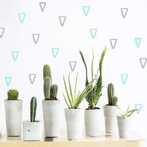 The Boho Design Vieli Arte Black Transparent Triangles Hand Drawn. Wall Vinyl Sticker Decal Decor Nursery 60 pcs. Adhesive Tribal Triangle for Kids Baby Bedroom Decoration. (Black)