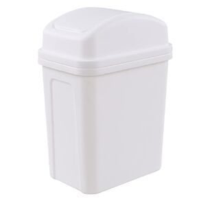 Idotry 1.8 Gallon / 7 Liter Plastic Trash Can, Small Garbage Bin with Swing Lid, Black