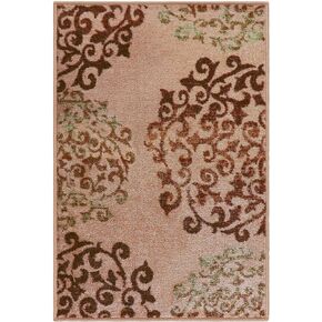 Superior Indoor Non-Slip Runner Rug, Floral Home Floor Decor for Bedroom, Living Room, Dining Room, Entryway, Kitchen, Office, Machine Washable Rugs, Amber Collection, 2' 7" x 6', Camel