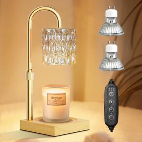 Candle Warmer Lamp, Electric Candle Lamp Warmer, House Warming Gifts New Home Bedroom Decor, Dimmable Wax Melt Warmer for Scented Wax with 2 Bulbs, Mothers Day Gifts for Mom