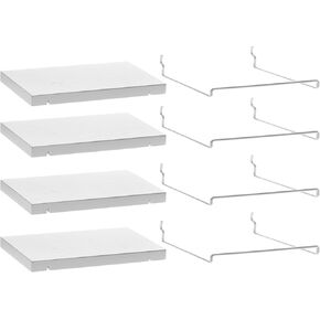Kokone Pegboard Shelf 6 Pcs Pegboard Shelves with Wood Panels for Garage Peg Board Shelving for Storing or Displaying Sturdy Metal Peg Board Shelf for Workbench,Craft Room,Home,Office