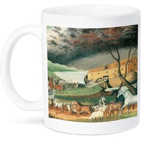 3dRose Noah's Ark Vintage-Religion-Animals Ceramic Mug, 11 oz, White