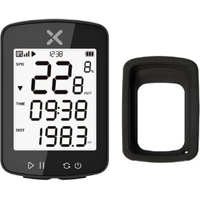 XOSS G Gen2 GPS Bike Computer Wireless with Cover(Black), Bluetooth IPX7 Waterproof Cycling Computer, Rechargeable Bicycle Speedometer Odometer with 2.2 inch LCD Screen, 28 hrs Long Battery Life