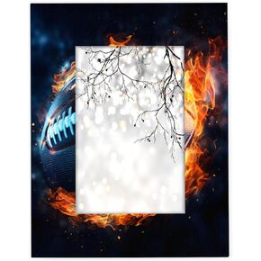 Soccer Ball 5x7 Picture Frames Football Wooden Photo Frames for Wall Mounting or Tabletop Display, Picture Frames Collage Wall Decor