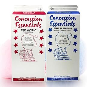 Cotton Candy Floss Sugar Concession Essentials. Blue Raspberry, Cherry,Pink Vanilla,- 3.25 lbs Per Carton. Total 9.75lbs