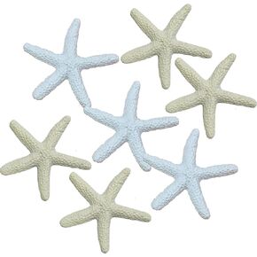 DECORY 26pcs Starfish Mix Eco-Friendly Artificial Starfish Finger Starfish Décor for Aqua (13pcs White & 13pcs Khaki)