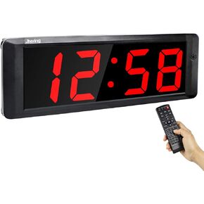 4" Digital LED Wall Clock, Oversize Wall Clock with Remote Control Count up/Countdown Timer Clock