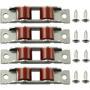 LQ Industrial 4PCS Steel Window Sliding Door Rollers 16mm Width 88 Type Double Flat Wheel Double Groove Wheel with Swing and Self Adjusting Function Used for Sliding Doors Windows Cabinets