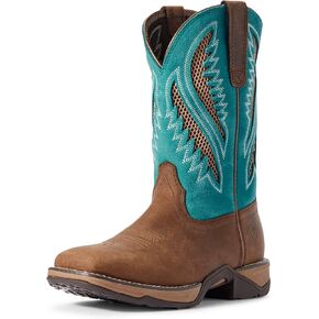 Ariat Womens Anthem VentTEK Western Boot Chocolate Chip/Turquoise 10.5