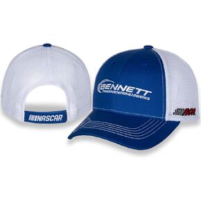Austin Hill #21 2022 Bennett Transportation Sponsor Blue White Trucker Mesh Adjustable Hat/Cap