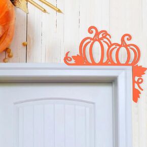 Wooden Pumpkin Door Corner Decor - Fall Holiday Decorations, Halloween and Thanksgiving Decorations for Home Door, Autumn Door Corner Sign, Fall Leaves Wall Decor