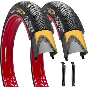 SIMEIQI 2 Pack E-Bike Fat Bike Tires and Levers 20"/26“X4.0 Inch Electric Tricycle Tyres Foldable Replacement Tire for Mountain City Commuter Ebike Street Road Pavement Park or Urban