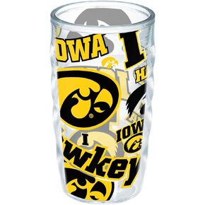 كوب Tervis مصنوع في الولايات المتحدة الأمريكية بجدار مزدوج من جامعة أيوا UI Hawkeyes معزول يحافظ على المشروبات باردة وساخنة، 16oz، تقليد
