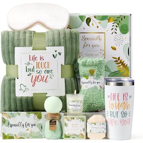 Self Care Gifts for Women Get Well Soon Gifts Basket,Relaxing Spa Gifts Basket Care Package with Tumbler and Blanket Thinking of You Gifts for Mom Wife Sister Best Friends