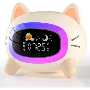 Kids Alarm Clock, OK to Wake Clock for Kids, Stay in Bed Clock and Sleep Training, Nap Timer Temperature Detect Cute Room Decor, Gift Ideas for Kids Toddler Boy Girl(Rabbit)