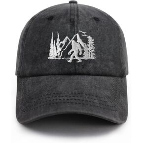 Bigfoot Hats for Men Women, Funny Adjustable Embroidered Big Foot Sasquatch Baseball Cap, Wild Bigfoot Trucker Hat