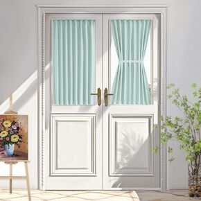 Vatge Narrow Window Curtains Privacy Door Curtain for Doorways SideLight Door Window Curtains, 1 Panel, W12 x L72, Brown