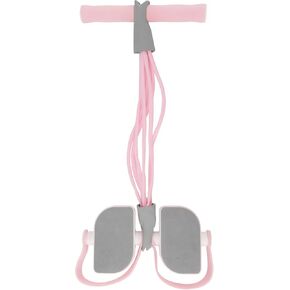 Multifunctional Pedal Puller Resistance Rope, Thickened 6 Tubes Foot Pedal Resistance Band with Handle for Women Tension Rope Fitness Accessories for Waist Legs Arms (Sakura Pink)