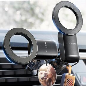 LISEN Fits MagSafe Car Mount - [30 Super Magnets] Magnetic Car Phone Mount, Air Vent Cell Phone Holder Clip, Automobile Car Phone Hold for iPhone 15 14 13 12 Pro Max Plus & MagSafe Case & All Phones