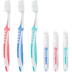 Newday Nano Toothbrushes Soft Bristle Silicone for Sensitive Teeth and Gums Individually Wrapped Travel Toothbrush Set, Multiple Colors (3 Box)