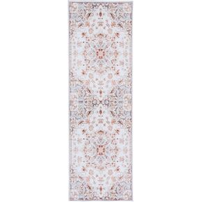 SAFAVIEH Tucson Collection Runner Rug - 2'6" x 16', Beige & Grey, Persian Design, Non-Shedding Machine Washable & Slip Resistant Ideal for High Traffic Areas in Living Room, Bedroom (TSN103B)
