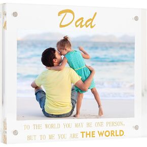 Calculs Dad Picture Frame From Daughter 5x7 Inch Acrylic Frameless Family Photo Display Keepsake Gift For Father Freestanding Tabletop