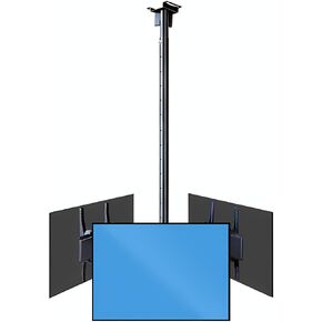 Four Sided Ceiling TV Mount Bracket, 32-50 Inch Full Motion - 4 Movement Flat/Curved Screen Bracket, Telescopic Height Adjustment