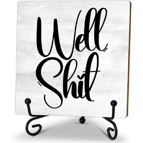 Funny Wooden Sign, Relax I Have A Spreadsheet For That, That Desk Decor Sign With Stand, Home Office Decor Funny Gifts Office Table Desk Decor Accessories & Supplies, 5X5 Inches(Grey)-A23